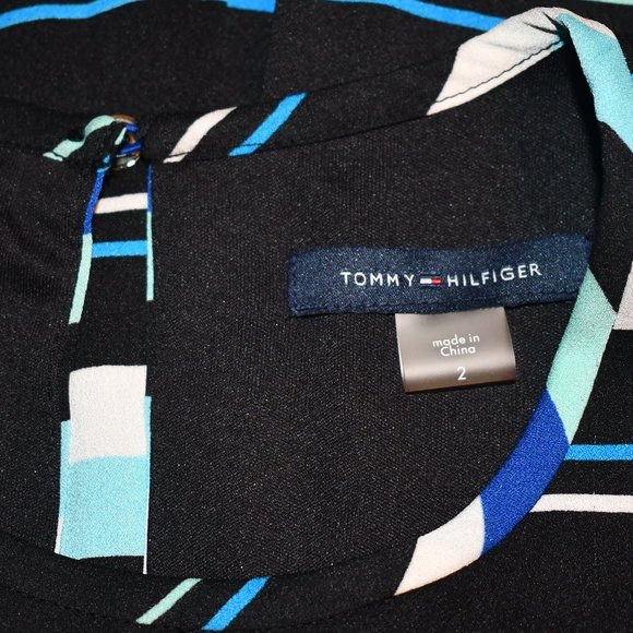 NWT Tommy Hilfiger Blue Striped Wear to Work Dress Size 2 - Picture 7 of 10